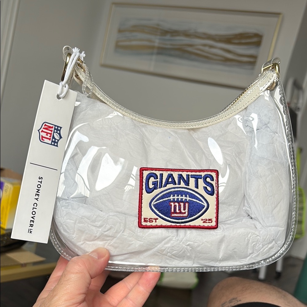 Stoney Clover Lane Clear Crossbody Bag with NY Giants Patch